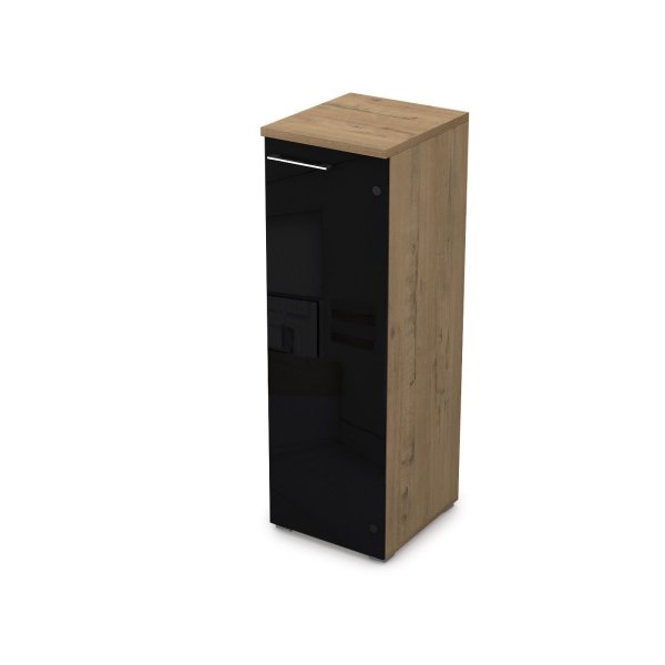 Пенал средний со стеклом левый Gloss line 9НП.017.7 Л 400x450x1245 (Teakwood)