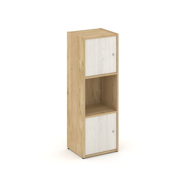 Стеллаж Locker Plus LK.K-001 408x350x1203 (Тиквуд Светлый | Дуб Наварра)