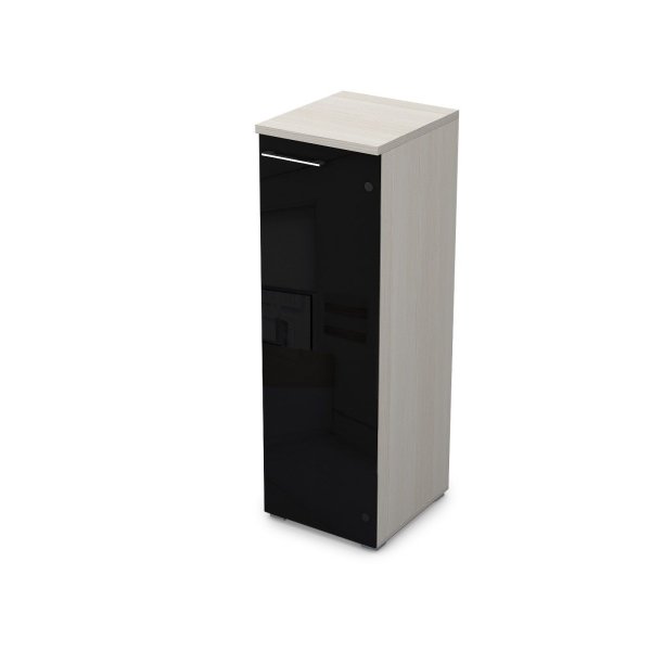 Пенал средний со стеклом левый Gloss line 9НП.017.7 Л 400x450x1245 (Ivory)