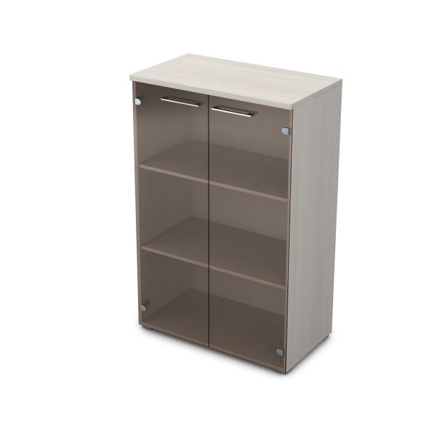 Шкаф средний со стеклом Gloss line 9НШ.017.3 800x450x1245 (Ivory)