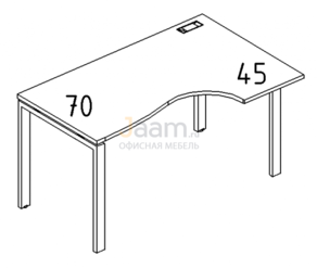 Мебель для персонала Стол эргономичный правый "Классика" на металлокаркасе UNO Б1 044 БП