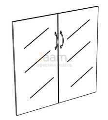 Мебель для персонала Двери стеклянные низкие прозрачные (2шт.) К 622