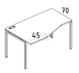 Мебель для персонала Стол эргономичный левый "Техно" на металлокаркасе DUE Б2 063 БП