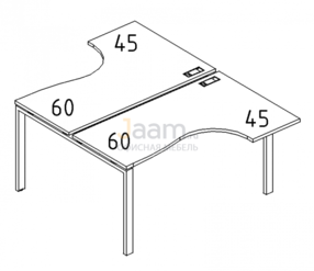 Мебель для персонала Рабочая станция со столами эргономичными "Классика" на металлокаркасе UNO Б1 182 БП