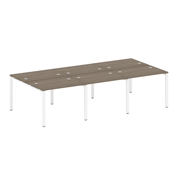 Рабочая станция на 6 раб. мест Metal System Style БП.СМ-6.1 3000x1475x750 (Вяз/Белый металл)