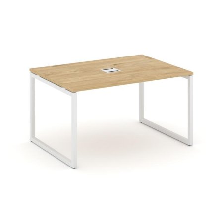 Стол переговорный SN-4O.SPRG-002 (1180х980х750) (Тиквуд Светлый/Металл Белый)