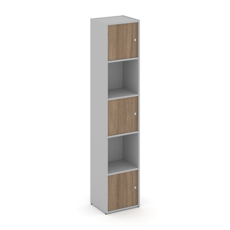 Стеллаж Locker Plus LK.K-007 408x350x1983 (Серый | Дуб Аризона)