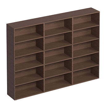 Шкаф открытый топ, 4 полки и боковины в дереве ISixty A200GG/270 2700x450x2000