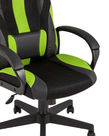 Кресло игровое TopChairs ST-CYBER 9 черный/зеленый (Геймерское кресло ST-CYBER 9 зеленый)