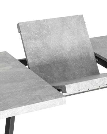 Стол Plain 116-158*74 бетон/черный (Стол обеденный PLAIN бетон, белый)
