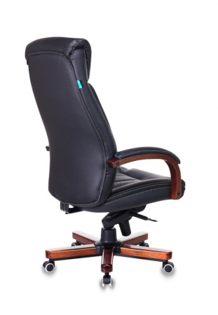 Кресло руководителя T-9922WALNUT черный кожа крестов. металл/дерево (Черный)
