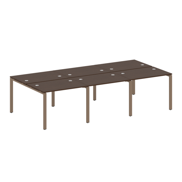 Рабочая станция на 6 раб. мест Metal System Style БП.СМ-6.1 3000x1475x750 (Венге Цаво/Мокко металл)