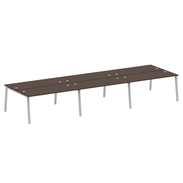 Рабочая станция на 6 рабочих места на А-образном м/к Metal System Style БА.СМ-6.4 4800x1475x750 (Венге Цаво/Серый металл)